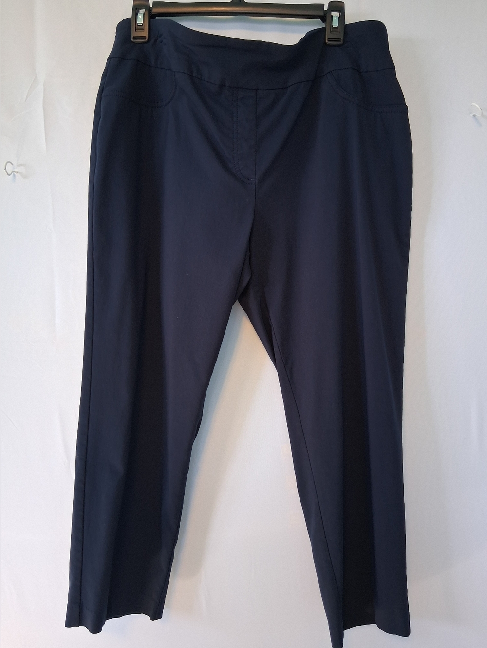 Ruby Rd. Navy Blue Pull-On Pants Women's Plus Size 18 Stretch Comfort